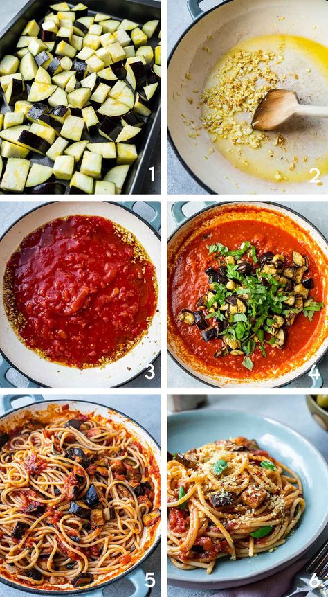 Pasta Norma Recipe, Vegetarian Pastas, Pasta A La Norma, Pasta Norma, Meat Pasta Recipes, Healthy Spaghetti, Pasta Marinara, Healthy Pasta Dishes, Vegan Spaghetti