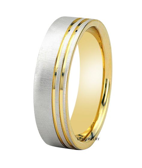 Mens Two Tone Gold Wedding Bands - LTB JEWELRY Gold Mens Wedding Band, Star Wedding Band, Bands Rings, Gold Wedding Bands, Mens Gold Wedding Band, Rings Mens Wedding Bands, Yellow Gold Wedding Band, Men's Wedding Ring, Band Jewelry