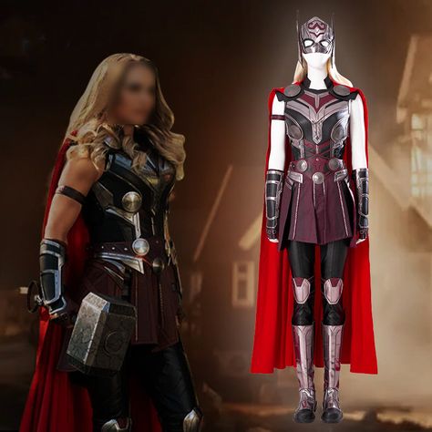 Xcoser Marvel Thor : Love and Thunder Mighty Thor Female Battlesuit Cosplay Costume, Costume- | Live up to each love | Costumes Top  brand | Worldwide Most chose  Xcoser - Star Wars - DC - Marvel Lady Thor Cosplay, Women Armor, Thor Outfit, Lady Thor, Thor Costume, Masquerade Dress, Female Thor, Thor Cosplay, New Thor