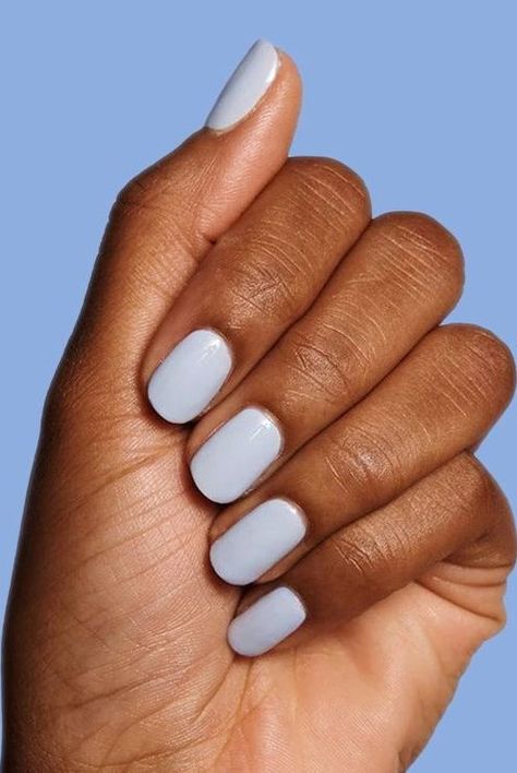 Light Light Blue Nails, Pastel Nail Colors, Wedding Nail Polish, Patrick Nagel, Milky Nails, Nagellack Trends, Olive And June, Nail Polish Designs, Coffin Nails Designs