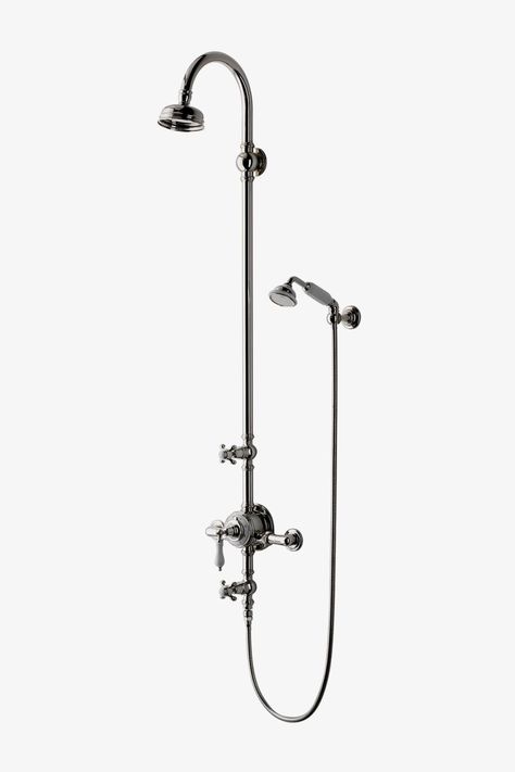 Etoile Collection | Waterworks Modern Shower Head, Unique Bathroom Faucets, Waterworks Bathroom, Shower Rose, Bathroom Fittings, Shower Fixtures, Luxury Shower, Unique Bathroom, Bath Faucet