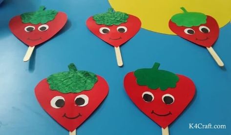 Red Day Craft Ideas & Activities for Preschool Kids - K4 Craft Red Day Crafts For Kindergarten, Red Activity For Preschool, Red Toddler Crafts, Red Day Takeaway For Preschool, Fruits Day Celebration Ideas, Preschool Red Crafts, Red Paper Craft, Fruit Day Activities For Kids, Red Day Crafts For Kids