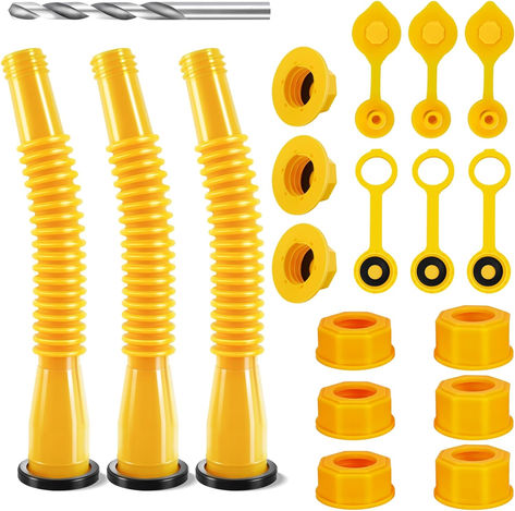 ENHANCED COMPATIBILITY AND CONVENIENT LENGTH: Cyluer gas can spout replacement kit boasts superior compatibility, suitable for most 1/2/5/10 gal oil cans, fitting oil jug mouths ranging from 1.7in to 1.82in. The length of the hose has been extended to 8.1in, ensuring greater convenience and flexibility. Oil Spill, Gas Cans, Gas Tanks, Online Tools, Drill Bits, Easy To Use, Replacement Parts, Tools, Canning