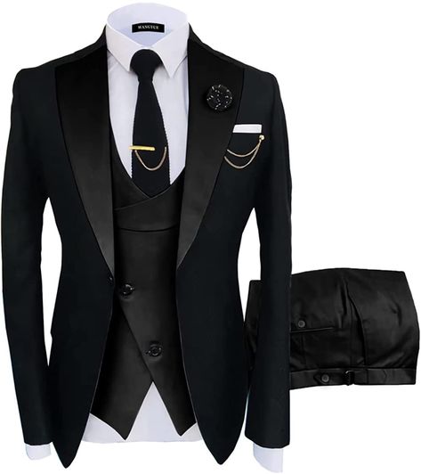 Formal Wedding Suit, Prom For Guys, Prom Suits For Men, Suits Black, Buckle Pants, Third Anniversary, Dinner Suit, Slim Fit Tuxedo, Dress Suits For Men