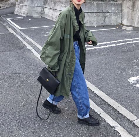 Parka Outfit, Fishtail Parka, 가을 패션, Casual Style Outfits, Uniqlo, Autumn Winter Fashion, Streetwear Fashion, Casual Style, Winter Outfits