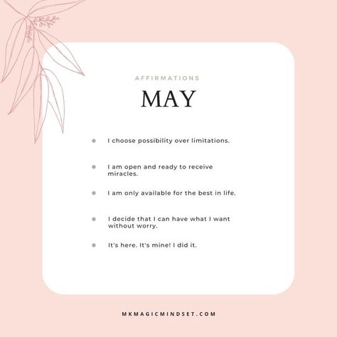 New Month Manifestation, May Affirmations, Monthly Manifestation, Monthly Affirmations, Journal Inspiration Writing, Month Of May, Inner Guidance, Morning Affirmations, Success Mindset