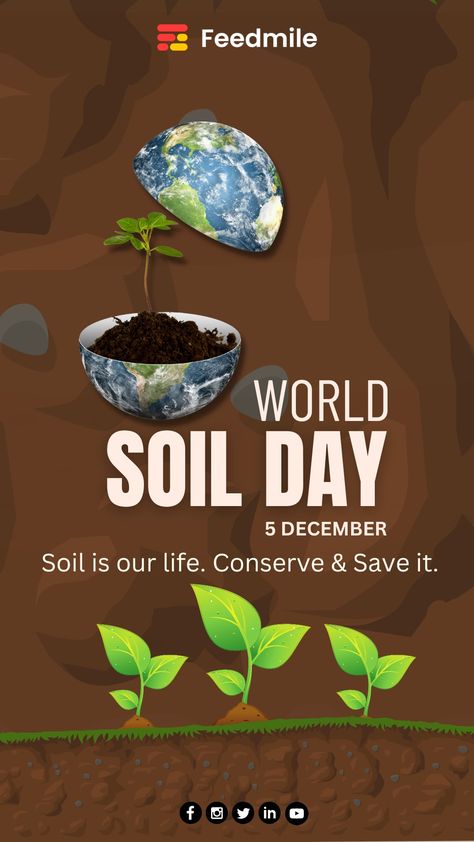 World Soil Day World Soil Day Creative Poster, World Soil Day Poster, World Soil Day, Christian Christmas Decorations, Rs Logo, Soil Conservation, Healthy Soil, World Days, Social Media Strategy