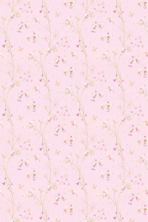 Pink Fairy Background, Sanderson Wallpaper, Fairy Background, Sanderson Fabric, Fairies Dancing, Pink Fairy, Pink Vibes, Wallpaper Direct, Delicate Design