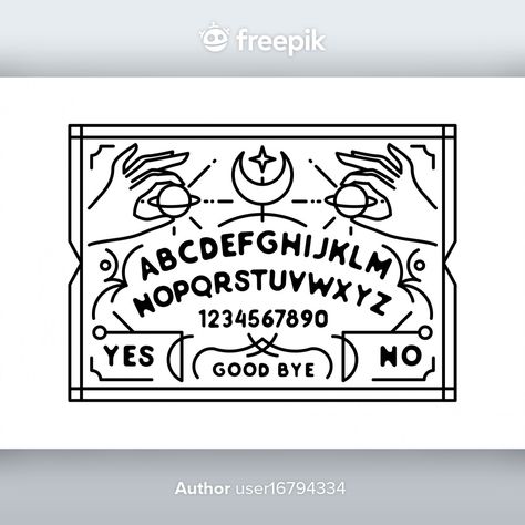 Ilustración de tablero de ouija | Premium Vector #Freepik #vector #estrella #mano #linea #arte Premium Vector