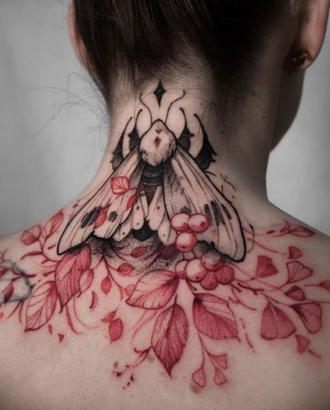 Tato Maori, Butterfly Back Tattoo, Pink Tattoo, Wicked Tattoos, Moth Tattoo, Jesus Love, Red Tattoos, Half Sleeve Tattoo, Feminine Tattoos