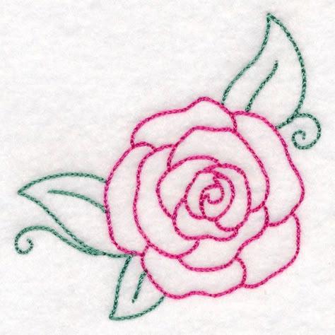 Embroidery Patterns Vintage Flowers, Embroidery Rose Designs, Simple Cute Embroidery, Cute Embroidery Designs Simple, Rose Flower Embroidery Designs, Corner Embroidery Designs, Embroidery Designs Simple, Embroidery Designs Drawing, Back Stitch Embroidery