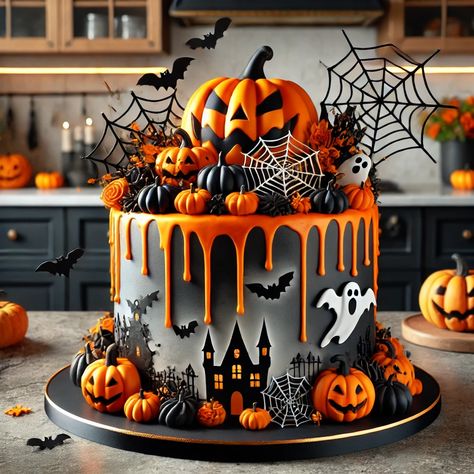 How to Decorate Stunning Halloween Cakes: A Step-by-Step Guide Halloween Cakes Ideas, Halloween Themed Cakes, Halloween Birthday Cake Ideas, Halloween Cake Design, Halloween Cake Ideas, Cute Halloween Cakes, Halloween Birthday Cake, Halloween Torte, Scary Cakes