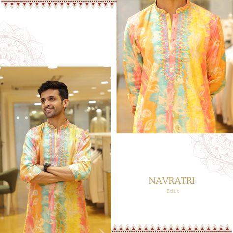 Choose this multi-cololr kurta when you can't choose only single shade for the navratri outfit.🤩✨ Visit Us 📍A/33, B/33, Windsor Plaza, R.c. Dutt Road, Alkapuri, Vadodara [Men's Clothing, Navratri Collection, Men's Ethnic Wear, Traditional Kurtas, Multi-Color Kurta, Navratri Kurta, Festive Wear] #navratricollection #kurta #navratri2024 #menskurta #unitedwayofbaroda #garba #uwaygarba #ethnicwear #kurta #kurtaset #kurtaformen #casuallook #mensstyle #menswear #fabric #ootdmen #menswear #mensty... Navratri Collection, Men's Ethnic Wear, Ootd Men, Festive Wear, R C, Ethnic Wear, Festival Wear, Windsor, Men's Clothing