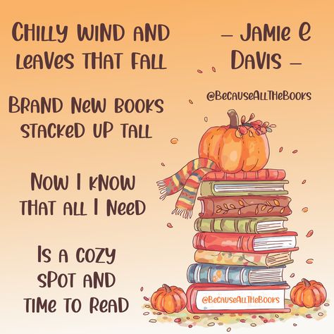 I'm feeling the fall vibes this morning! Smile Sayings, Fall Library, Library Halloween, December Vibes, Card Memes, Book Woman, Bookworm Quotes, Fall Books, Books Inspiration