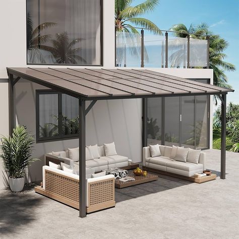 Amazon.com : VONZOY 10' x 10' Gazebo, Large Hardtop Wall Mounted Lean to Gazebo for Patio, Aluminum Pergola Awnings for Decks, Patio, Backyard, Porch : Patio, Lawn & Garden Awnings For Decks, Lean To Gazebo, Louvered Pergola, Outdoor Gazebo, Hardtop Gazebo, Aluminum Pergola, Gazebo Pergola, Outdoor Gazebos, Aluminum Patio