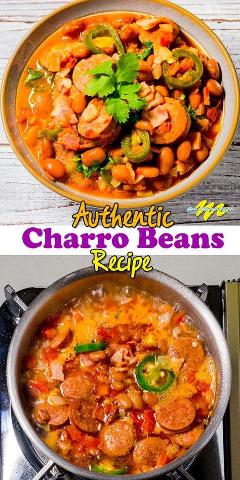 This Charro Beans Recipe, in other words, Frijoles Charros Recipe or Frijoles a la Charra, is simple and delicious. Crockpot Charro Beans Mexican, Crockpot Frijoles Charros, Beans A La Charra Recipe, Best Charro Beans Mexican, Easy Frijoles Charros Recipe, How To Make Charro Beans, Authentic Charro Beans Mexican, Frijoles Charros Recipe Mexico, Charro Beans Mexican