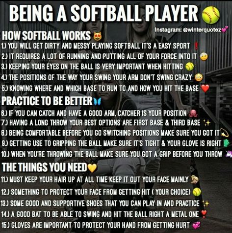 Softball Gear List, Softball Schedule, How To Get Better At Softball, Tips For 3rd Base Softball, Sports To Play In Middle School, Softball Tryouts Tips, Softball Tips For Beginners, Softball Conditioning Workouts, Middle School Softball