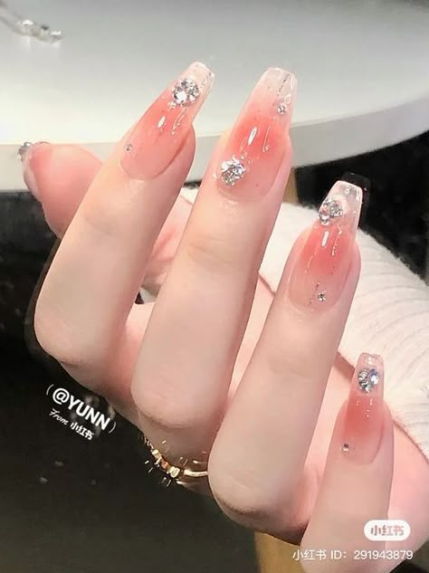 Nails With Gems - Chinese jelly blush nails with gems #nailswithgems #nailswithgemsrhinestones #nailswithgemssimple #nailswithgemsshort #nailswithgemscoffin #nailswithgemsheart nails with gems acrylic Jelly Blush Nails, Long Nails With Gems, Nails With Gems, Jelly Blush, Gem Nail Designs, Future Nails, Graduation Nails, Asian Nails, Hippie Nails