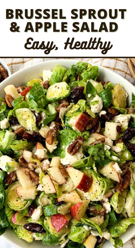 Skinnytaste Fall Brussel Sprout Salad, Dressing For Brussel Sprouts, Brussels Sprout Apple Salad, Brussel Sprout Chopped Salad, Apple Brussel Sprout Salad, Brussel Sprout Apple Salad, Brussel Sprout Salad Recipes Healthy, Brussel Sprout And Apple Salad, Raw Brussel Sprout Recipes