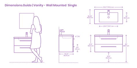 Bathroom Furniture Dimensions, Wall Hanging Vanity, Vanity Dimensions Bathroom, Vanity Height Standard, Bathroom Sink Height, Bathroom Vanity Dimensions, Vanity Height, Narrow Bathroom Vanities, Pallet Deck Diy