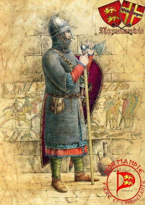 Norman Knight, Fantasy Story Ideas, Historical Warriors, Historical Armor, Early Middle Ages, Medieval Clothing, Medieval Knight, Medieval History, Viking Age