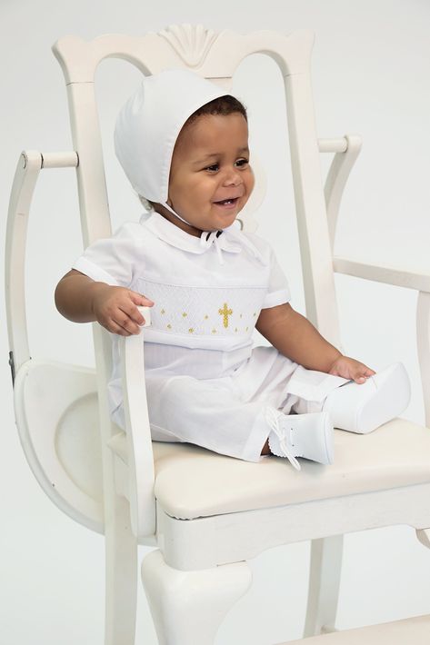 Carriage Boutique Baptism Outfit for Boy Hand Smocked Gold Cross Longall with Bonnet  White 6M ** Check out  a lot more at the picture web link. (This is an affiliate link). #babyboyclothing Christening Outfit Boy, Baby Boy Christening Outfit, Boy Christening Outfit, Boy Baptism Outfit, Baby Boy Christening, Baby Boy Baptism, Baptism Outfit, Boy Christening, Christening Outfit