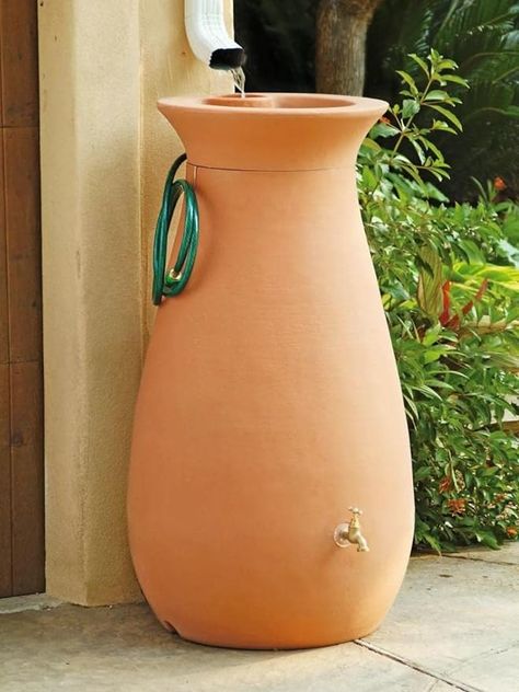 Amazon.com : Gardener's Supply Company 65 Gallon Rainwater Collection Urn | Rain Barrel Storage for Rainwater | Eco Friendly Outdoor Rain Catcher & Container | Hose Included | Brass Spigot | Removable Top : Patio, Lawn & Garden Rain Water Barrel, Rain Barrel Stand, Rain Catcher, Cheap Greenhouse, Rainwater Harvesting System, Water Barrel, Indoor Greenhouse, Home Greenhouse, Small Greenhouse