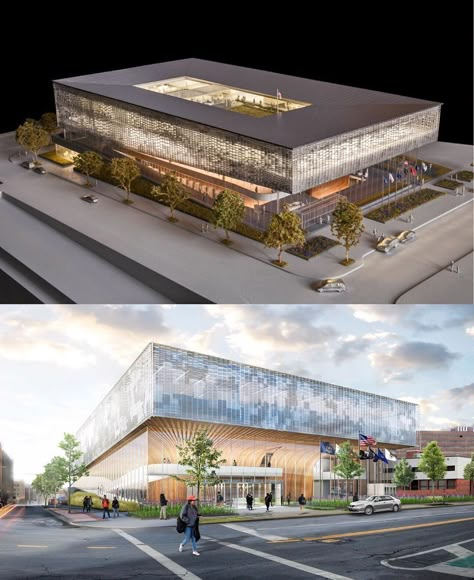 Art & Architecture on Instagram: “National Veterans Resource Complex At Syracuse University By SHoP Architects ... _ •Tag @archi_field to be featured #arch_impressive…” Ramp Architecture, Ramps Architecture, Complex Building, Box Architecture, Architect Sketch, Book Garden, Mall Facade, Shop Architects, Commercial Design Exterior