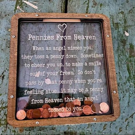 Wood Piggy Bank, Memorial Christmas Gift, Custom Piggy Bank, Pennies From Heaven, Wooden Piggy Bank, Memorial Ideas, Home Decor Boxes, Bereavement Gift, Unique Gifts For Men