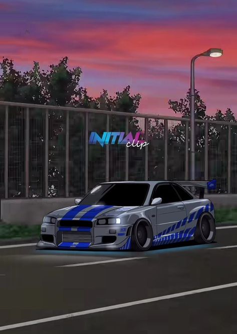 Initial Clip Car Wallpaper, Initial Clip Car, Fast And Furious 2, Initial Clip, Kereta Sport, Nissan Gtr Wallpapers, Jdm Stance, Nissan R34, Nissan Gtr R34