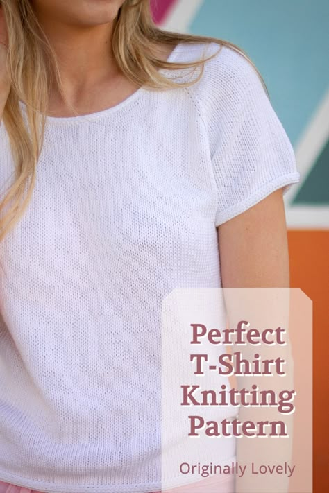 Ladies Jumper Knitting Pattern, Free Knit T Shirt Pattern, Knitted Tee Shirt Patterns Free, Beginner Top Down Knit Sweater Pattern, Easy Knit Tee Pattern Free, Knitted T Shirt Pattern, Dk Cotton Knitting Patterns Free, Spring Sweater Knitting Pattern, Knitted Tee Pattern