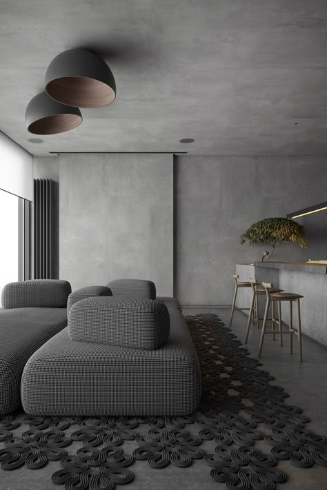 vm2h2 on Behance Concrete Effect Paint, Concrete Interiors, 아파트 인테리어, Gray Interior, Home Room Design, 인테리어 디자인, Interior Design Services, House Rooms, Room Interior