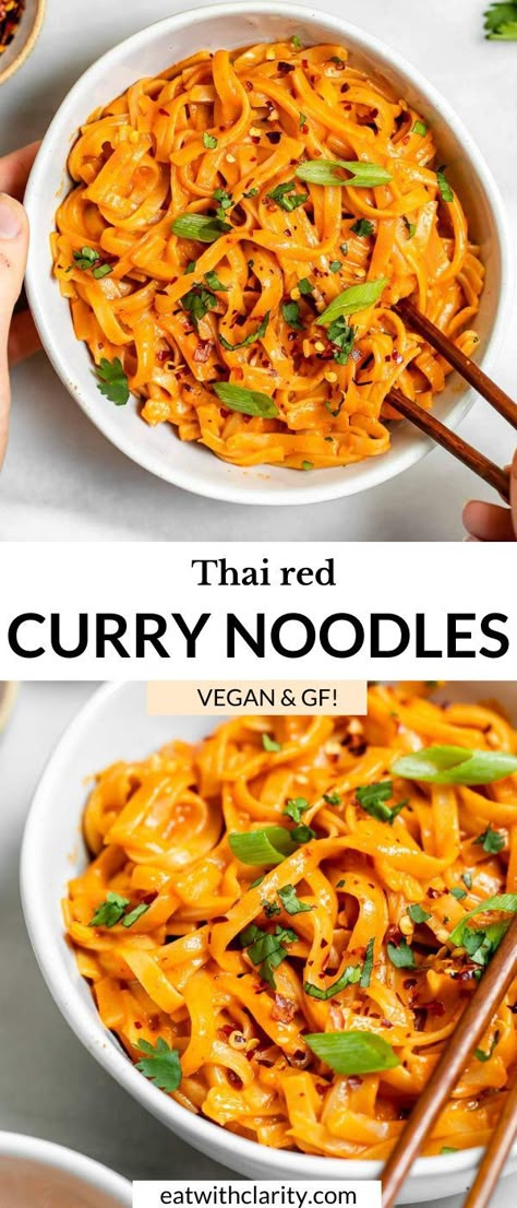 Red Curry Noodles, Apartment Cooking, Organic Meals, Meat Meals, Noodle Recipe, Curry Noodles, Cooking Dishes, Meal Recipes, Vegan Dinner