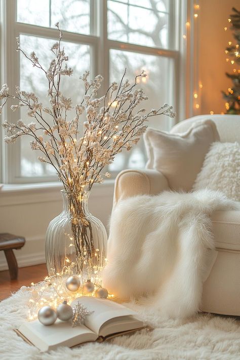 21 Magnificent White Christmas Decor Ideas 7 Home Makeover Ideas, White Christmas Decor Ideas, Enchanted Night, White Paper Lanterns, Happy Week End, Night Christmas, Happy Week, Winter Wonderland Christmas, White Christmas Decor