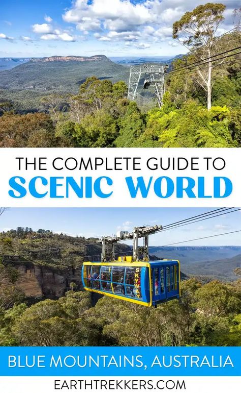 How to visit Scenic World, one of the best things to do in the Blue Mountains, Australia. In this guide, we cover the cable cars and railways and how efficiently plan your time, so you have time left in the day to explore more of the Blue Mountains. Earth Trekkers, Blue Mountains Australia, Australia Itinerary, Daintree Rainforest, Sydney Travel, Train Route, Australia Travel Guide, Australian Travel, Hiking National Parks