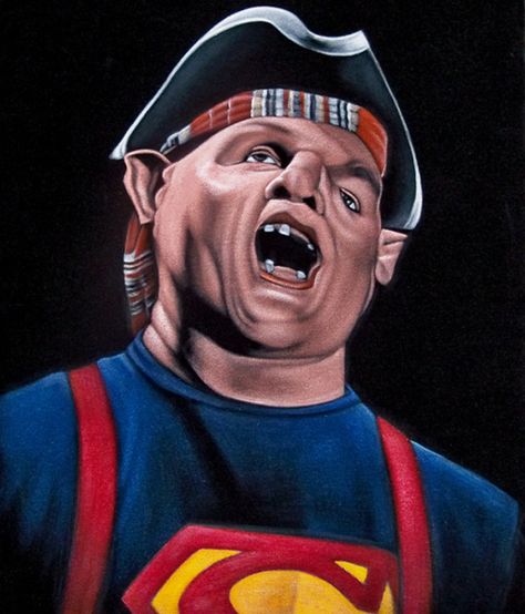 Sloth from “The Goonies” | Community Post: 23 Pop Culture Portraits Rendered In Black Velvet Sloth Goonies, Los Goonies, Baby Ruth, Velvet Painting, The Goonies, Slot Machine Party, Goonies, Healthy People, Motivational Posters