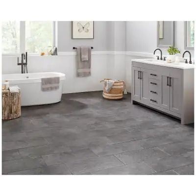 Cascade Ridge 24 in. x 12 in. Slate Ceramic Floor and Wall Tile (15.04 sq. ft. / case) Slate Bathroom Tile, Ridge Tiles, 12x24 Tile, Indoor Tile, Emser Tile, Ceramic Subway Tile, Merola Tile, Grey Tiles, Slate Tile