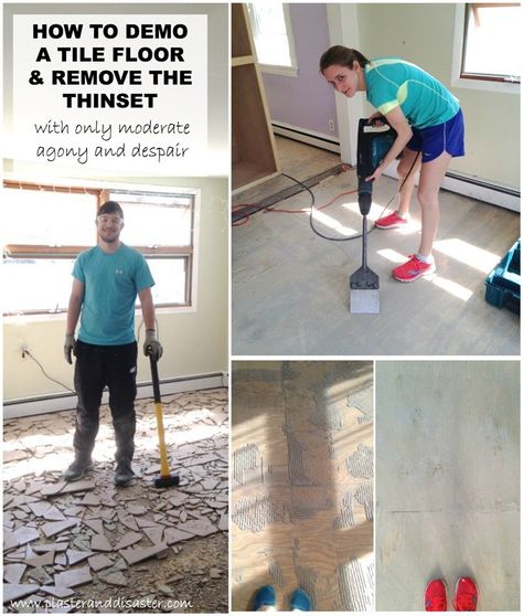 How To Tear Up Tile Floor, How To Demo Tile Floor, Tile Floor Removal, Retile Bathroom Floor Diy, Tile Removal Floor, How To Remove Tile Flooring, Removing Ceramic Tile Floor, How To Retile Bathroom Floor, Retile Bathroom Floor