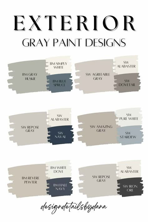 Exterior Gray Paint Designs Exterior Revere Pewter, Exterior Repose Gray, Amazing Gray Exterior, Agreeable Gray Exterior, Repose Gray Exterior, Revere Pewter Exterior, Gray Exterior Paint, Paint 2024, Outdoor House Paint