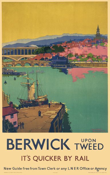 Poster for London and North Eastern Railways, 1923-1947.. Simply great prints, these are available in a range of high quality finishes. Berwick Upon Tweed, Posters Uk, National Railway Museum, Graphic Desi, Train Posters, Travel Advertising, Transportation Poster, Tourism Poster, Railway Posters