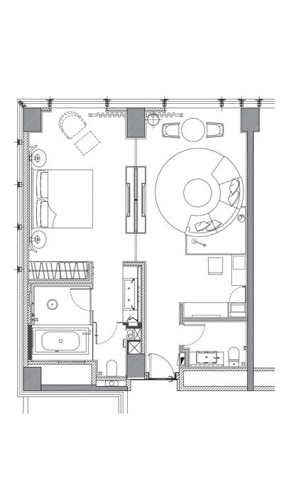 Suite Hotel Room Luxury, Hotel Suite Floor Plan, Modern Teen Room, Suite Room Hotel, Hotel Room Plan, Studio Suite, Hotel Icon, Architectural Plan, Resort Plan