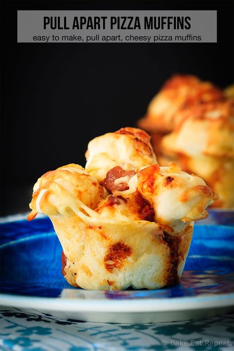 Easy to make, pull apart pizza muffins that are perfect for supper or a snack, or as an easy on-the-go meal. The whole family will love these pizza muffins! #pizza #muffins #easy Pull Apart Pizza Muffins, Pizza Muffins Recipe, No Rise Pizza Dough, Pull Apart Pizza, Smoked Salmon Bagel, Muffins Easy, Pizza Muffins, Pizza Sauce Recipe, Pizza Sauce Homemade