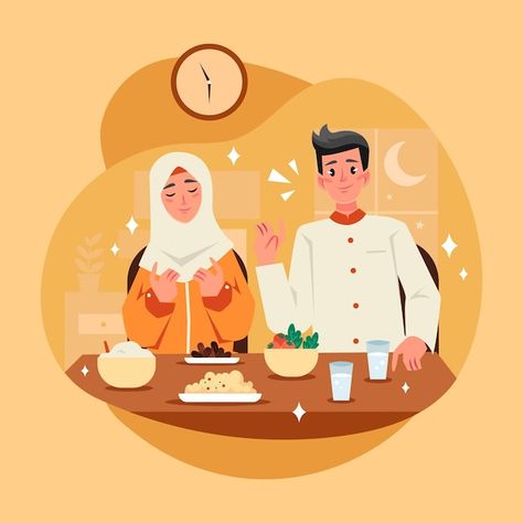 Hand drawn iftar illustration | Free Vector #Freepik #freevector #muslim-illustration #iftar #islamic-illustration #muslim Selamat Berbuka Puasa, Berbuka Puasa, Buka Puasa, Ramadan Background, Girl Cartoon Characters, Arabic Pattern, Background Design Vector, New Years Poster, Greeting Card Illustration