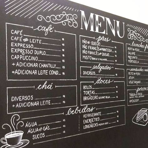 Chalk Lettering, a Return to Low Tech | CreativePro Network Makeup Room Diy, Cafe Chalkboard, Cafe Menu Boards, Chalk Menu, Blackboard Menu, Papan Tulis Kapur, Vintage Sweets, Coffee Shop Menu, Menue Design