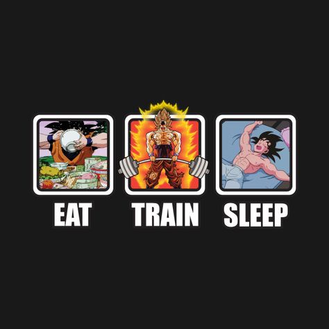 Check out this awesome 'Eat%2C+Train%2C+Sleep+%28Goku+Deadlift%29' design on @TeePublic! Dbz Gym Wallpaper, Deadlift Wallpaper, Goku Eating, Gym Tshirt Design, Vegeta Manga, Dragonball Goku, Gym Tshirt, Gym Wallpaper, Bodybuilding T Shirts