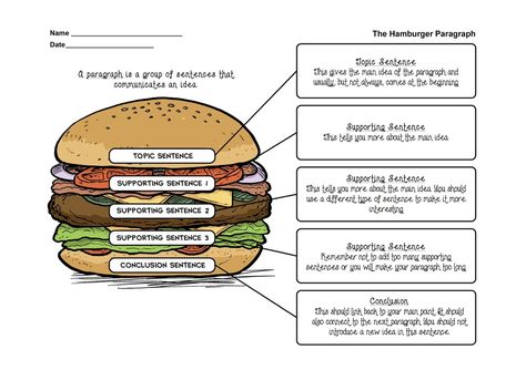 Hamburger Paragraph Writing, Hamburger Paragraph, Birthday Krishna, English Charts, English To Urdu Dictionary, Writing Sentences Worksheets, Urdu Dictionary, Paragraph Structure, Reading Coach