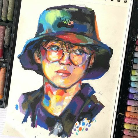 Nct Fanart, Oil Pastels Painting, Oil Painting Inspiration, Animation Art Sketches, Oil Pastel Art, Oil Pastel Drawings, Crayon Art, Oil Pastels, Historical Art