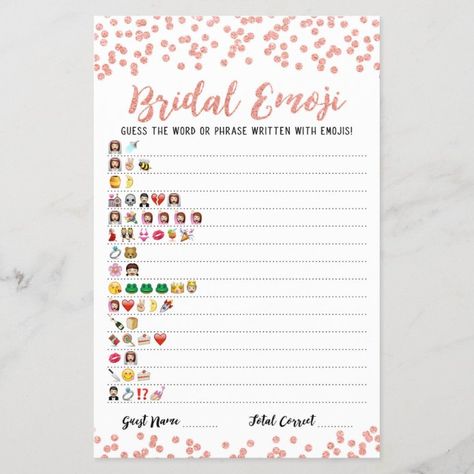 Bridal emoji game with Answers Bridal shower game - tap, personalize, buy right now! #bachelorette, #party, #bridal, #shower, #game, Emoji Party Decorations, Emoji Game, Simple Bridal Shower, Emoji Games, Guess The Word, Emoji Party, Wedding Shower Games, Vintage Inspired Art, Bachelorette Games