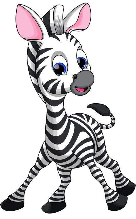 Zebra Cartoon, Whimsical Embroidery, Baby Zebra, Cute Animal Illustration, Safari Theme, Yandex Disk, Art Drawings For Kids, Christmas Coloring Pages, Animal Clipart