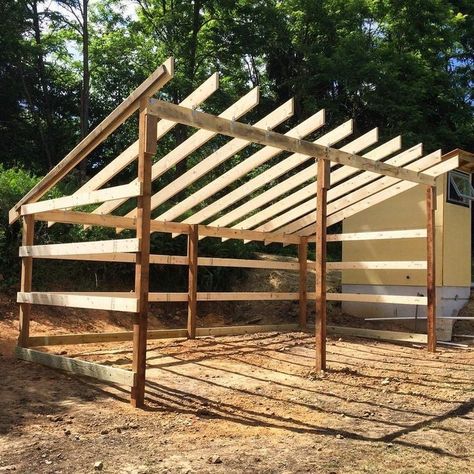 How To Build A Horse Shelter, Horse Shelter Ideas Cheap, Horse Shed, Pole Barn Ideas, Goat Shed, Diy Projects Wood, Livestock Shelter, Goat Shelter, Horse Farm Ideas